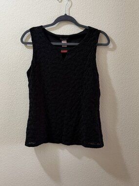 Black Sleeveless Texture Tank Size M